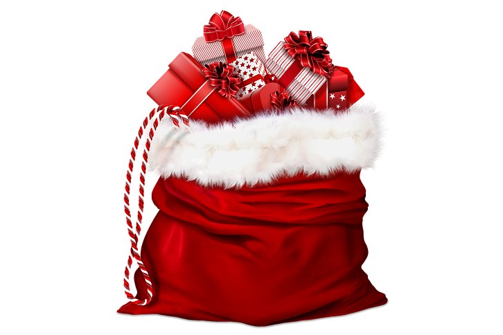 Santa Claus's red bag full of presents Santa Claus's red bag full of presents
