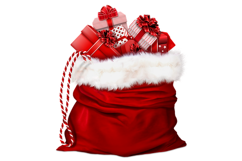 Santa Claus's red bag full of presents Santa Claus's red bag full of presents